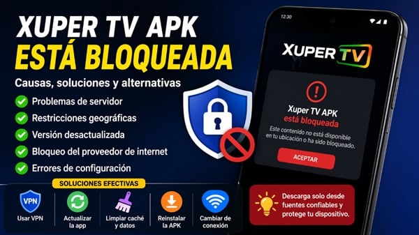 Xuper TV APK está bloqueada